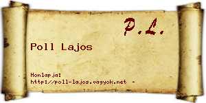 Poll Lajos névjegykártya